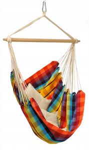 AMAZONAS BRASIL RAINBOW HOUPAČKA HAMAKA ZÁVĚSNÉ KŘESLO 160x130cm NA ZAHRADU