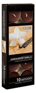 Svíčky vonné čajové 10 ks Santalové dřevo a vanilka 9000166