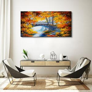 Obraz na plátně Obraz na plátně Stromy opustí Bridge řeka