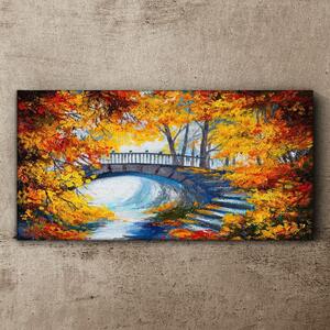 Obraz na plátně Obraz na plátně Stromy opustí Bridge řeka
