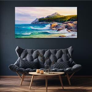 Obraz na plátně Obraz na plátně Malování lesního pobřeží moře