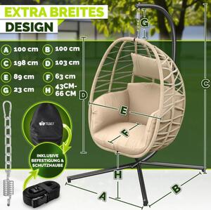 Závěsné křeslo samostojící TILLVEX 66 cm 150 kg