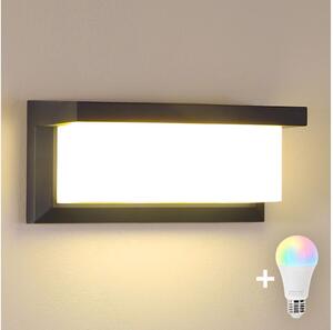 Brilagi -LED RGBW Venkovní nástěnné svítidlo BRICKY 1xE27/9W/230V antracit IP54