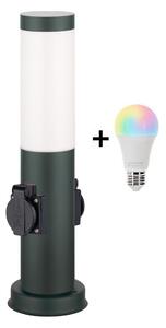 Brilagi - LED RGBW Ven lampa se 2 zásuvkami 1xE27/9W/230V 40 cm IP44 antracit