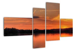 Západ slunce na jezeře, obraz (110x70cm)