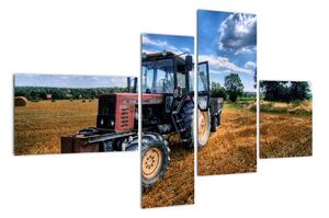 Obraz traktoru v poli (110x70cm)