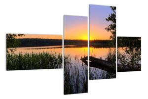 Obrázek jezera se západem slunce (110x70cm)