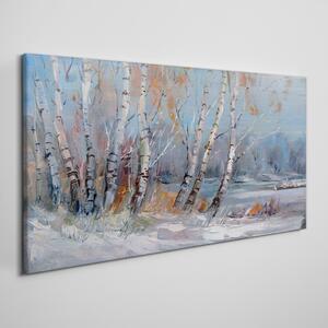 Obraz na plátně Obraz na plátně Malování lesní strom zima