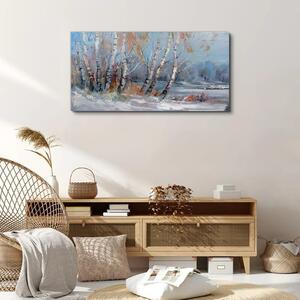 Obraz na plátně Obraz na plátně Malování lesní strom zima