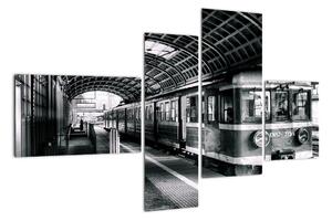 Obraz vlakového nádraží (110x70cm)