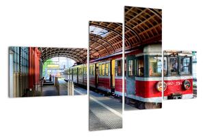 Obraz vlakového nádraží (110x70cm)