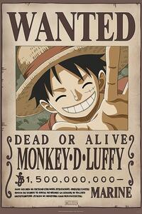 Plakát, Obraz - One Piece - Wanted Luffy, (61 x 91.5 cm)