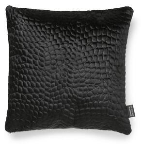 Skinnwille Home Collection Polštář hovězí kůže Croco Black Patty, černá, 45x45 cm