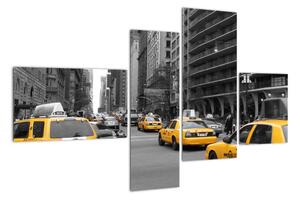 Žluté taxi - obraz (110x70cm)