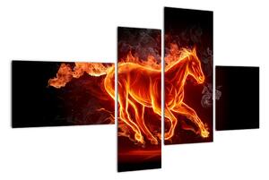 Obraz hořící kůň (110x70cm)