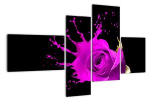 Abstraktní obraz růže - obraz (110x70cm)