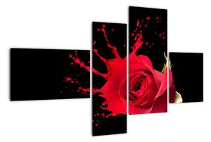 Abstraktní obraz růže - obraz (110x70cm)