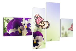 Abstraktní obraz motýlů (110x70cm)