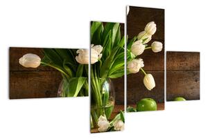 Tulipány ve váze - obraz (110x70cm)