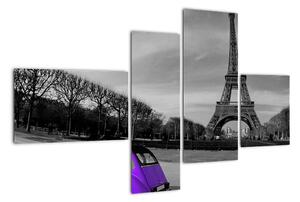 Abstraktní obraz Eiffelovy věže (110x70cm)