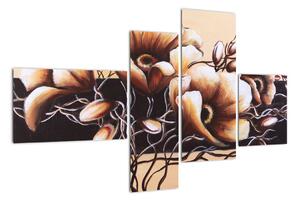 Abstraktní obraz květin (110x70cm)