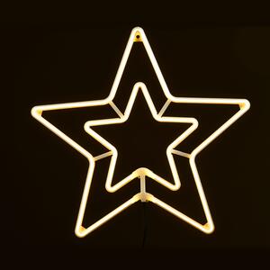 ACA DECOR 2x Neonová Hvězda do okna 18W, teplá bílá barva, IP44