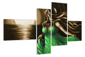 Obraz ženy v zeleném (110x70cm)