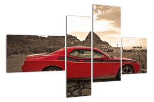 Červené auto - obraz (110x70cm)