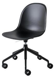 Connubia Pracovní židle Academy, kov, regenerovaná kůže, CB1695-LHS Podnoží: Matný černý lak (kov), Sedák: Regenerovaná kůže - Grey (šedá)