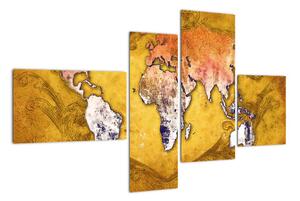 Obraz mapy světa (110x70cm)