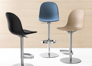 Connubia Barová židle Academy, kov, regenerovaná kůže, v.sedu 66-85 cm, CB1676-LHS Podnoží: Matná ocel (kov), Sedák: Regenerovaná kůže - Grey (šedá)