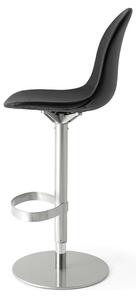 Connubia Barová židle Academy, kov, umělá kůže, v.sedu 66-85 cm, CB1676-EK Podnoží: Matná ocel (kov), Sedák: Umělá kůže Ekos - Black (černá)