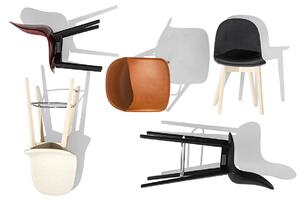 Connubia Barová židle Academy, dřevo, umělá kůže Vintage, v.sedu 81 cm, CB1673-V Podnoží: Bělený buk (dřevo), Sedák: Umělá kůže Vintage - Tobacco (tabáková)