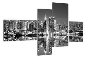 Pohled na noční město - obraz (110x70cm)