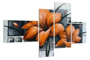 Obraz oranžové květiny (110x70cm)