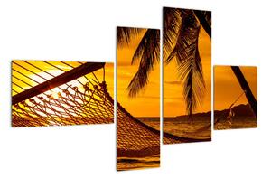 Západ slunce na pláži, obraz (110x70cm)