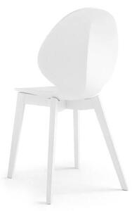 Calligaris Jídelní židle Basil Wood, dřevo, plast, CS1348 Podnoží: Bělený buk (dřevo), Sedák: Polypropylen matný - Black (černá)