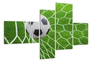 Fotbalový míč v síti - obraz (110x70cm)