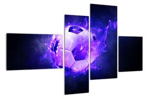 Hořící fotbalový míč - obraz (110x70cm)