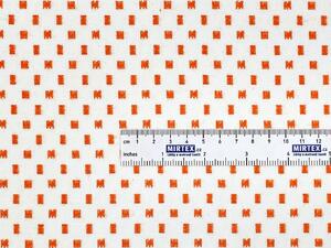 Mirtex FLANEL 150 (14559-1 drobný vzor oranžový) 150cm zbytková metráž