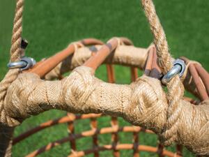 Přírodní závěsné křeslo LENA ručně pletené z vrbového proutí - Krémová
