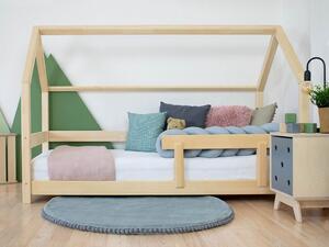 Benlemi Dětská postel domeček TERY s bočnicí Zvolte barvu: Transparentní vosková lazura matná, Rozměr: 70x140 cm