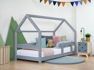 Benlemi Dětská postel domeček TERY s bočnicí Zvolte barvu: Tmavě šedá, Rozměr: 140x200 cm