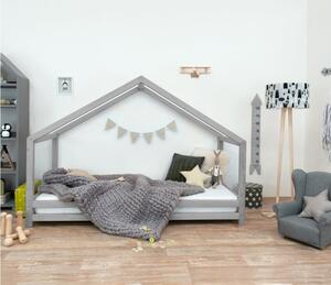 Benlemi Dětská postel domeček SIDY Zvolte barvu: Přírodní dekor bez laku, Rozměr: 90 x 160 cm