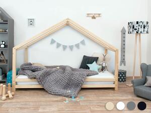 Benlemi Dětská postel domeček SIDY Zvolte barvu: Přírodní dekor bez laku, Rozměr: 80 x 160 cm