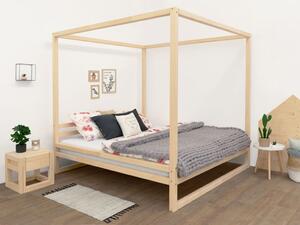 Benlemi Dvoulůžková postel BALDEE Zvolte barvu: Přírodní dekor bez laku, Rozměr: 160 x 200 cm