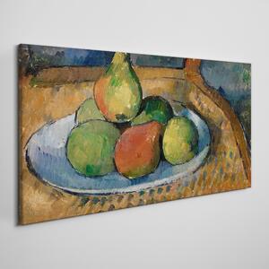 Obraz na plátně Obraz na plátně Deska s ovocem na židli