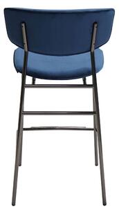 Calligaris Barová židle Fifties, kov, variabilní potah, v.64,5 cm, CS1864-M Podnoží: Matný černý lak (kov), Sedák: Látka Bergen - Petrol blue (petrolejově modrá)