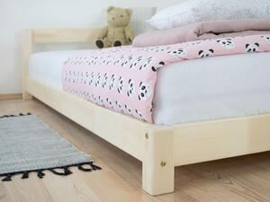 Dětská jednolůžková postel s čelem DREAMY Rozměr: 90x160 cm, Zvolte barvu hranolů: Nelakovaná, Zvolte barvu ploch: Tmavě šedá