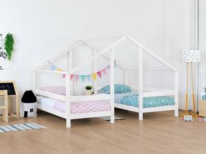 Domečková postel pro dvě děti VILLY - Bílá, Rozměr: 90x180 cm